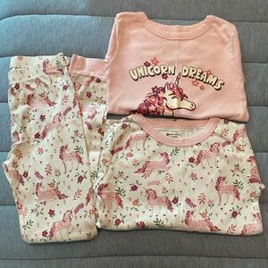 Unicorn Dreams Kids Pajamas Set - Pink and Cream